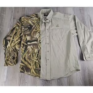 Vintage Ducks Unlimited Wetlands Camo Janet Blasé Wrap It Up Button Up Mens L